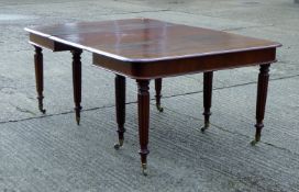 An early 19th century mahogany dining table with one additional leaf. 178 cm long x 121.5 cm wide.