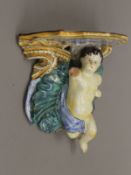 A Majolica wall sconce. 23.5 cm high.