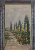 EDWARD NEVILL WILLMER (1902-2001), Cambridge Garden, oil on panel, signed with initials,