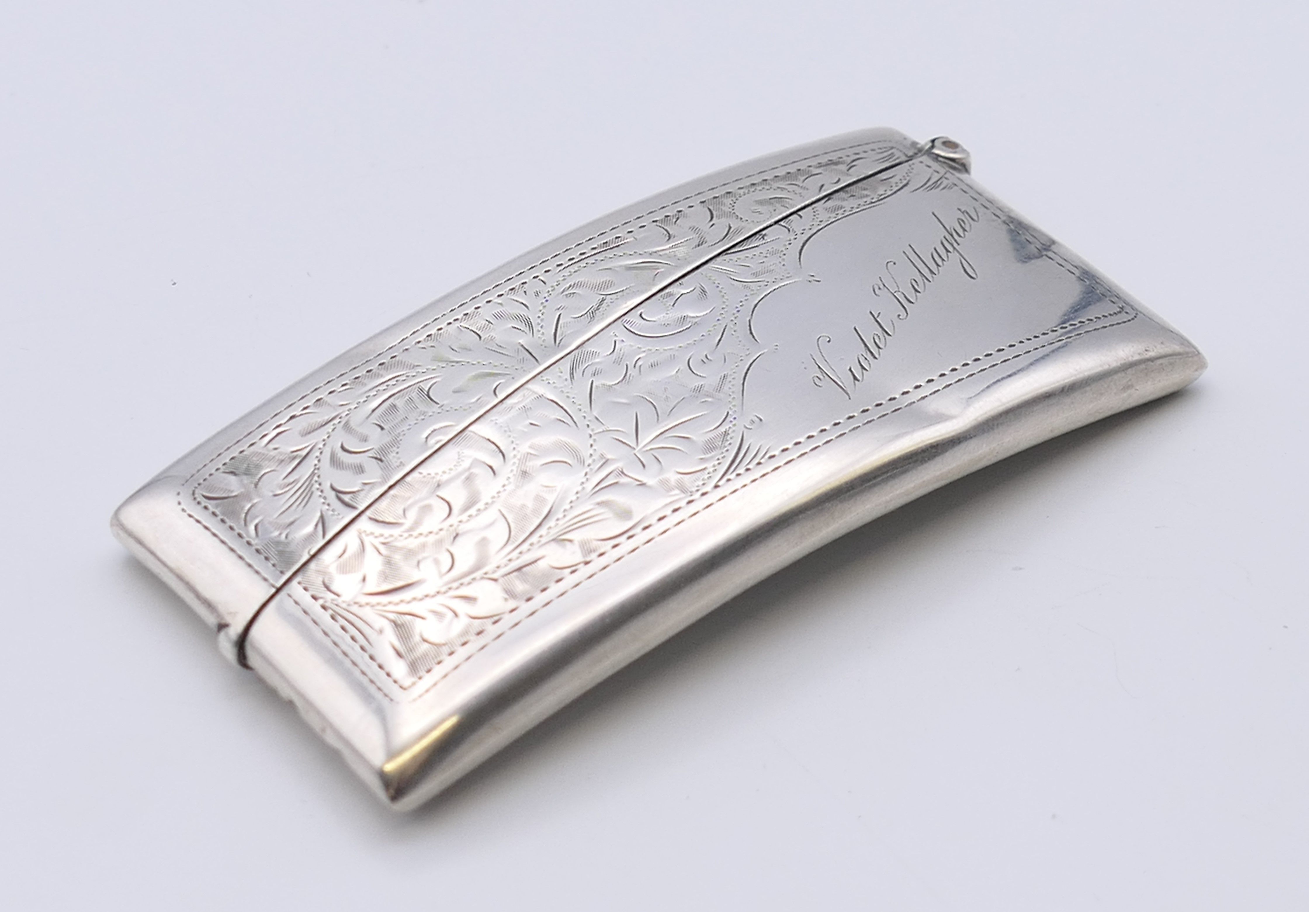 A silver visiting card case, hallmarked Chester 1912. 8 cm long. - Image 6 of 6