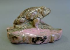 A hardstone model of a frog. 4.5 cm high.