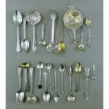 A quantity of English and Foreign silver teaspoons, etc. 370.6 grammes total weight.