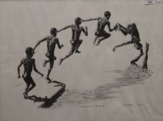 TRISH BETHANY, Boy Leaping, print, framed and glazed. 58.5 x 43.5 cm.