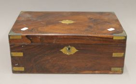 A 19th century brass bound rosewood writing slope. 40.5 cm wide.