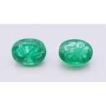 Two natural emeralds with laboratory certificates. The largest 8.87 ct.