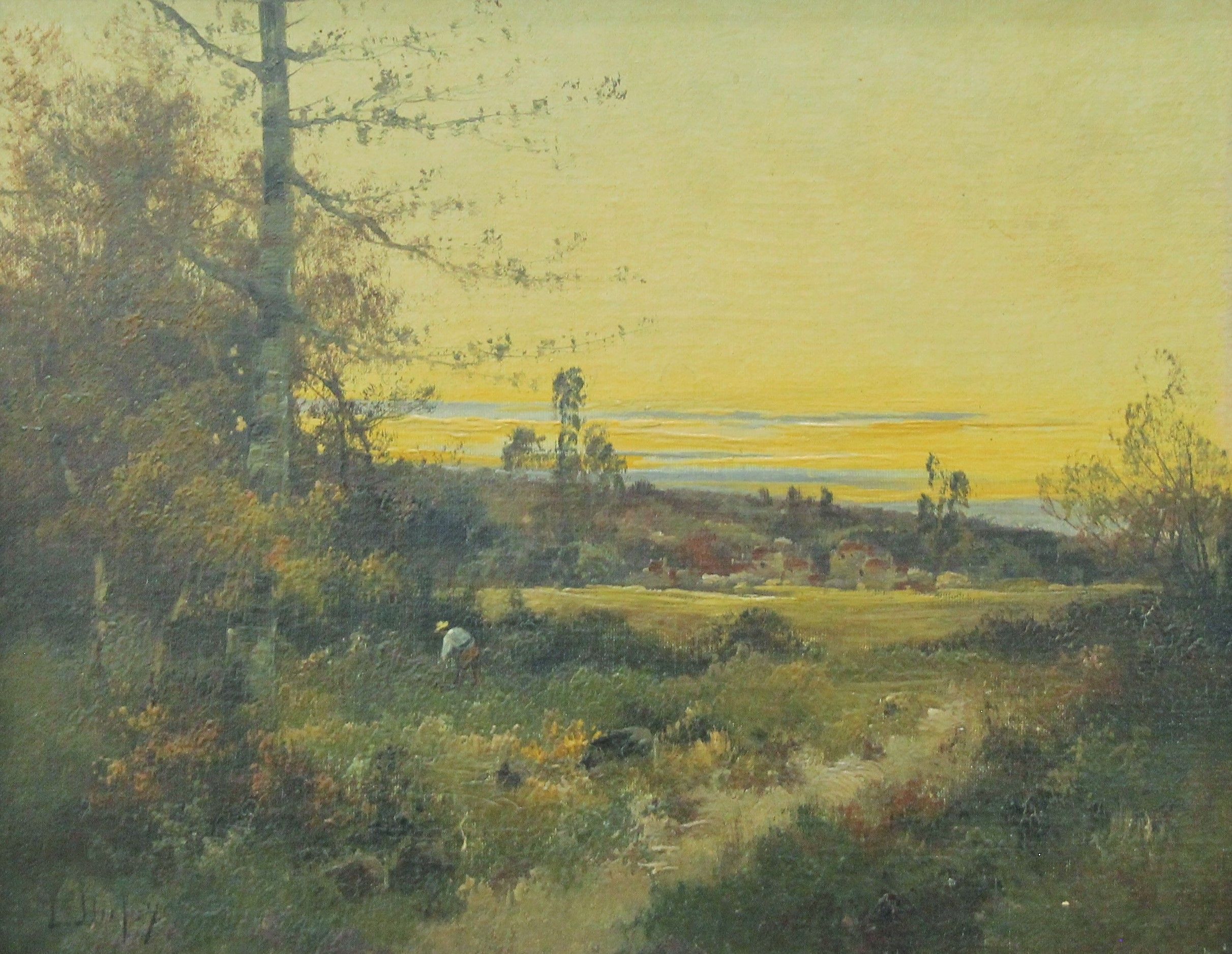 Country Scenes, a pair of oils on canvas, indistinctly signed (possibly L DUPUY), framed. - Image 4 of 6