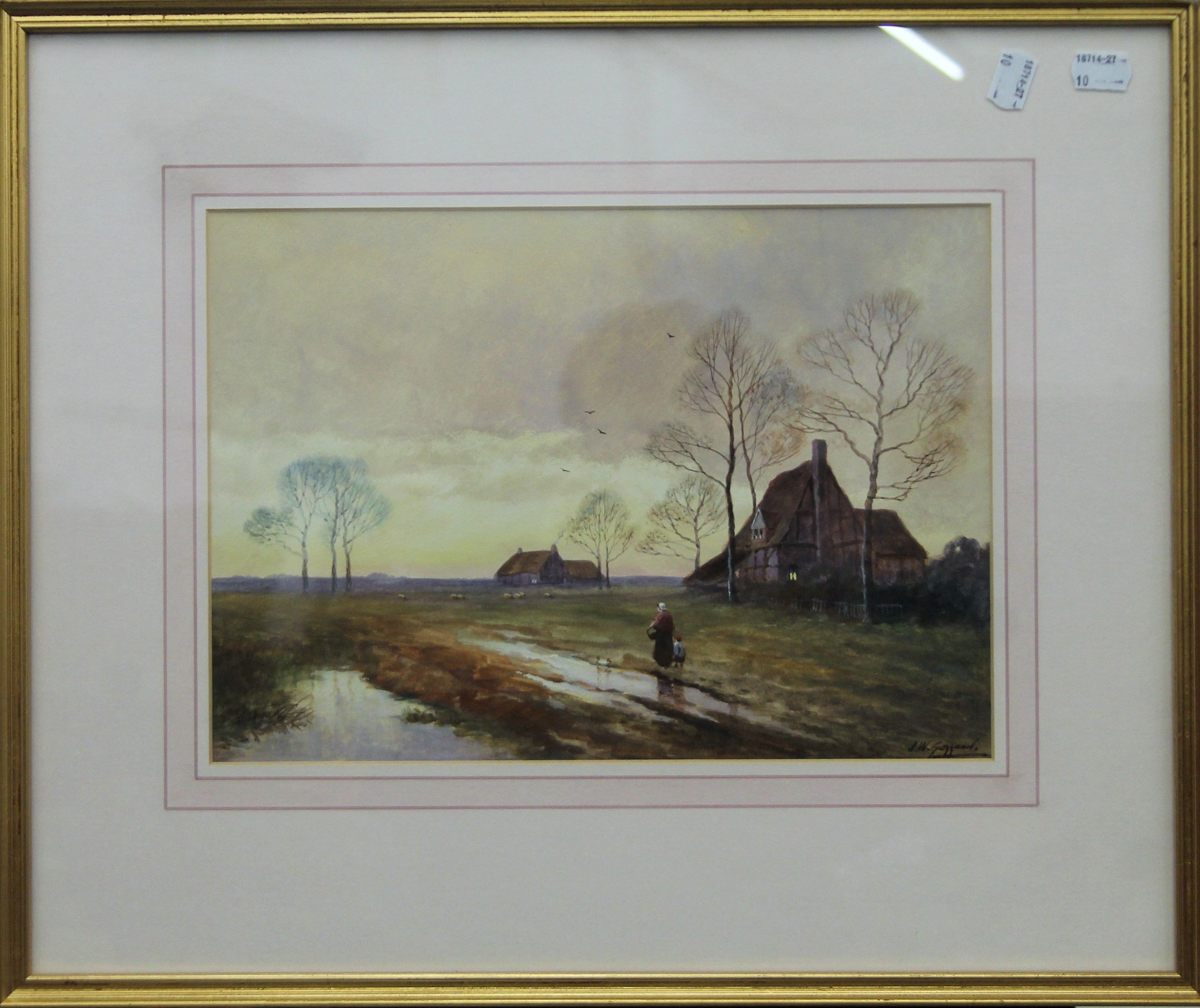 J W GOZZARD, Landscapes, a pair of watercolours, signed, framed and glazed. 34 x 24.5 cm. - Image 5 of 6