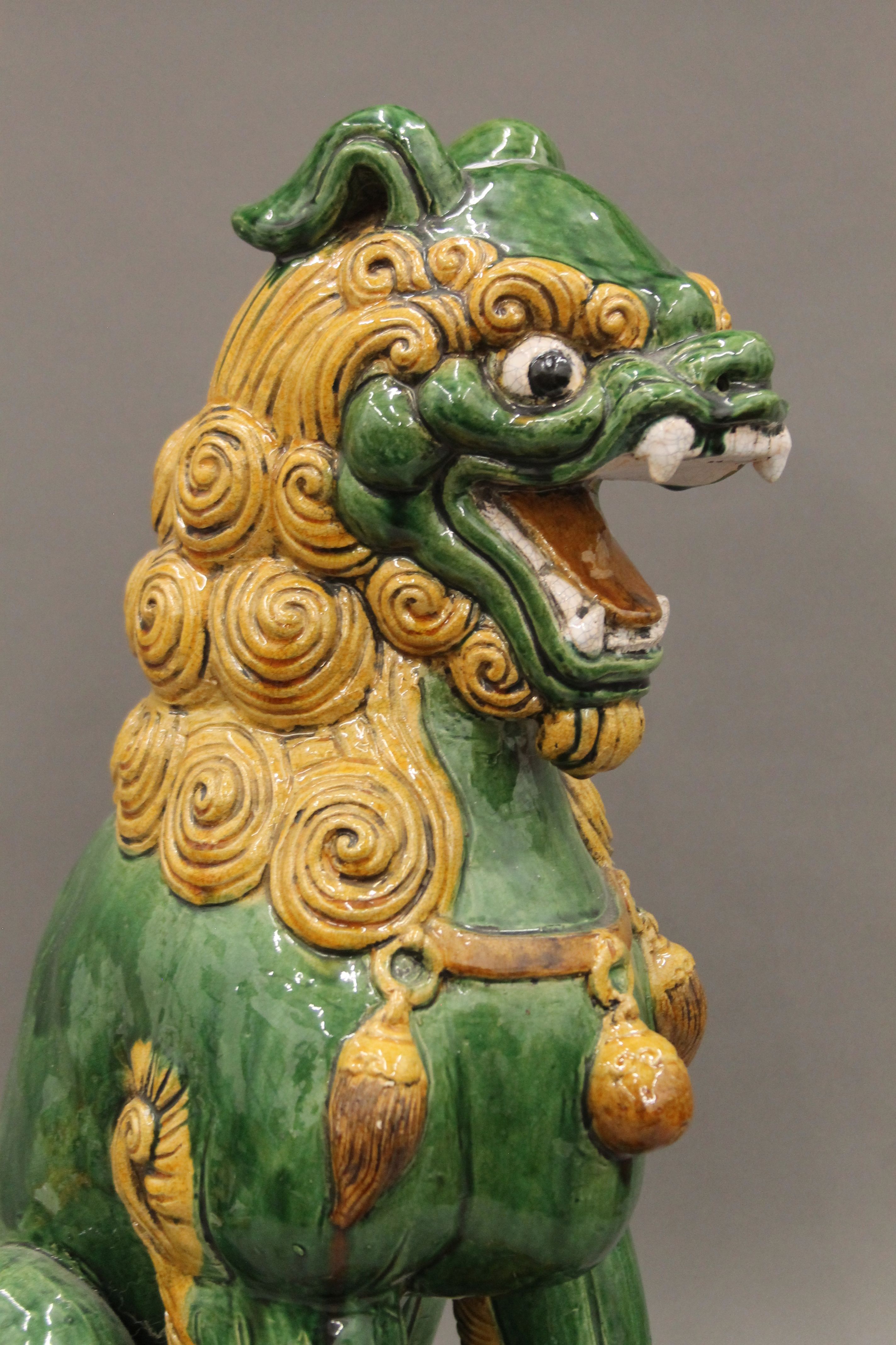 A large Chinese pottery dog-of-fo. 60 cm high. - Image 2 of 6