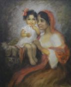 Mother and Child, oil on board,