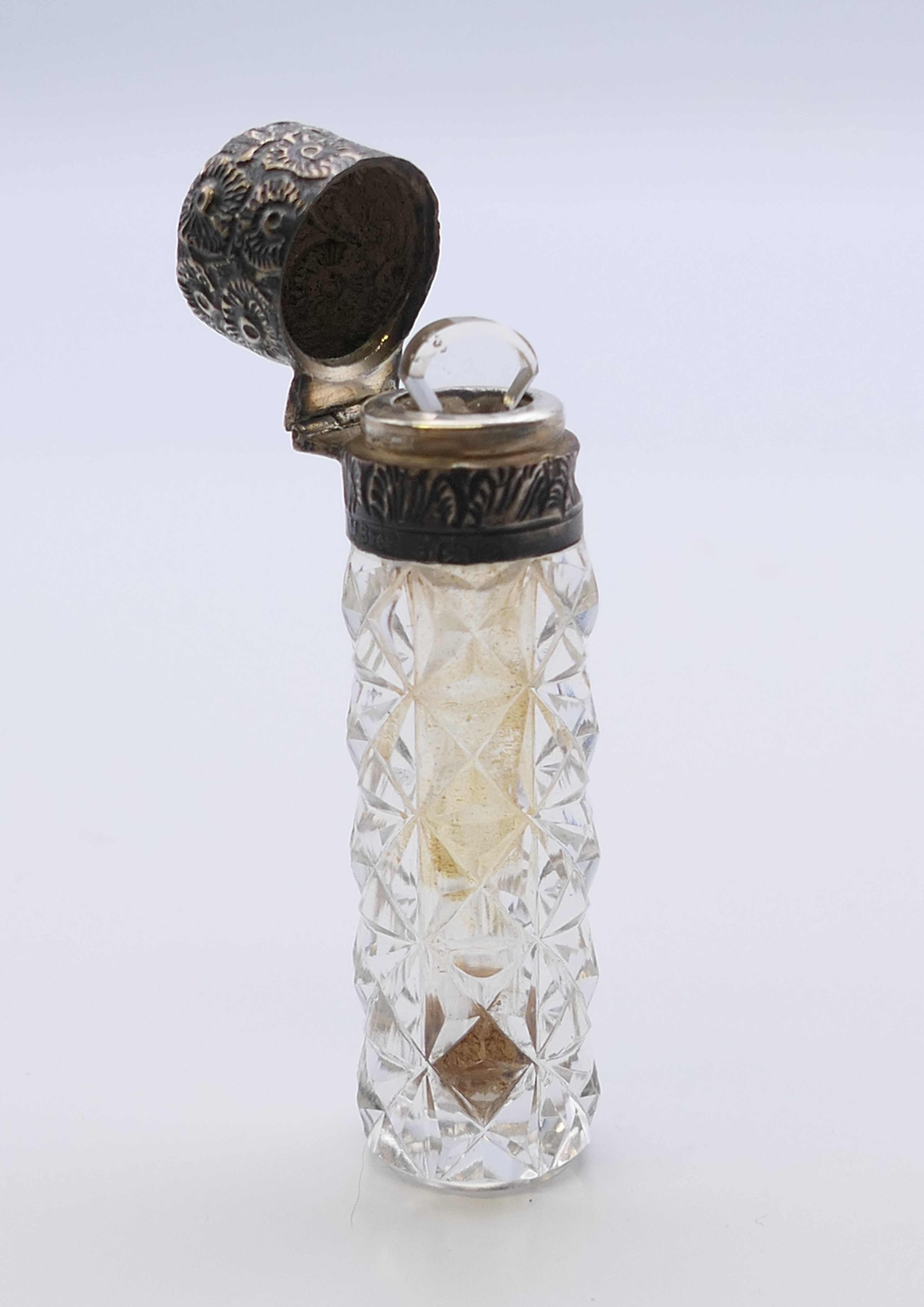 Three silver topped scent bottles. The largest 12 cm high. - Image 8 of 9