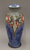 A large Art Deco Royal Doulton stoneware vase, by Maud Bowden. 39.5 cm high.