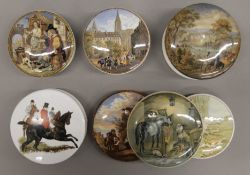 A quantity of Victorian and later Pratt Ware and other pot lids and bases.