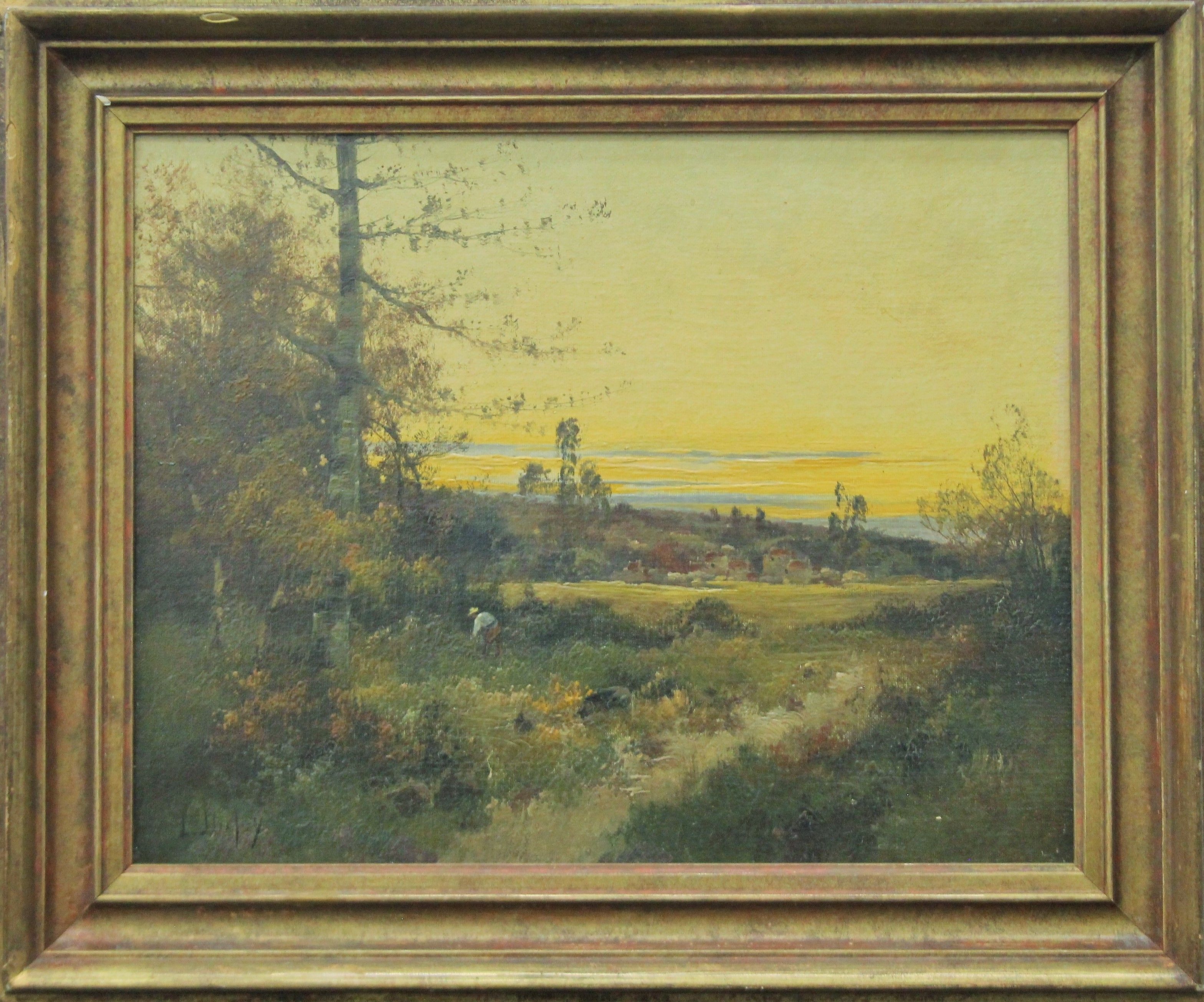 Country Scenes, a pair of oils on canvas, indistinctly signed (possibly L DUPUY), framed. - Image 5 of 6