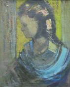 SPANISH SCHOOL, A Portrait of a Young Girl, oil on canvas, framed. 49.5 x 60 cm.