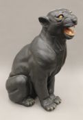 A large resin model of a panther. 56 cm high.