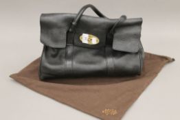 A Mulberry black Bayswater bag, in dust bag. 36 cm wide.