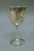 A silver goblet. 14 cm high. 140.8 grammes.