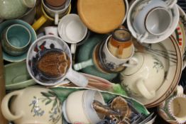 A quantity of various ceramics, including Holkham pottery, Wade, etc.