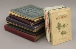 A box of cigarette card albums.