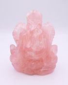 A rose quartz model of Ganesh. 9 cm high.