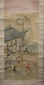 A 19th century Chinese scroll painting. 54 cm wide.