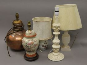 A quantity of various lamps.