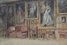 DAVID HALL McKEWAN (1816-1873) British, Knole House Interior Scene and another, watercolours,