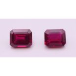 Two natural rubies with laboratory certificates. The largest 10.97 ct.