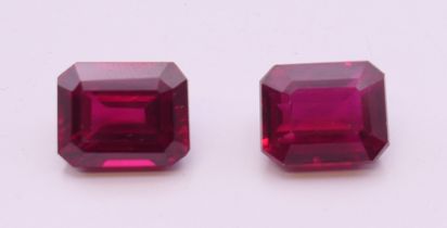 Two natural rubies with laboratory certificates. The largest 10.97 ct.