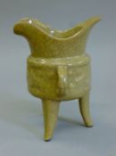 A Chinese crackle glaze jue. 18.5 cm high.