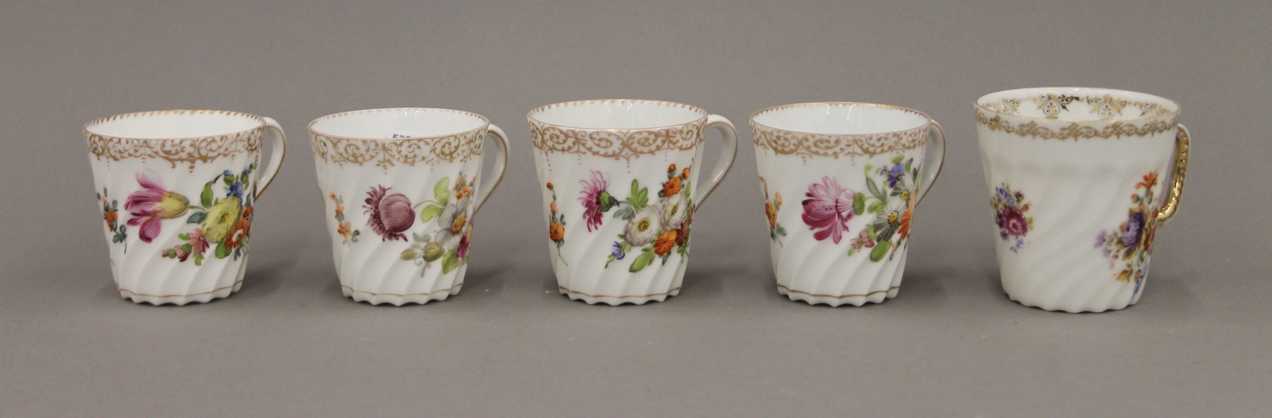 A quantity of Dresden and Vienna porcelain cups and saucers. - Image 2 of 12