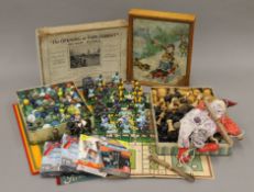 A quantity of vintage jigsaw puzzles, games, Britain's toys, etc.
