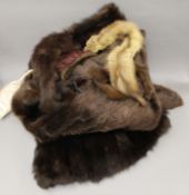 A quantity of various vintage fur coats, etc.