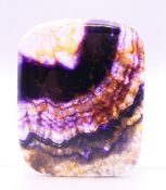 A blue john cut polished specimen. 5 cm long.