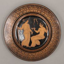 A 19th century del Vecchio Greek Revival pottery plate,