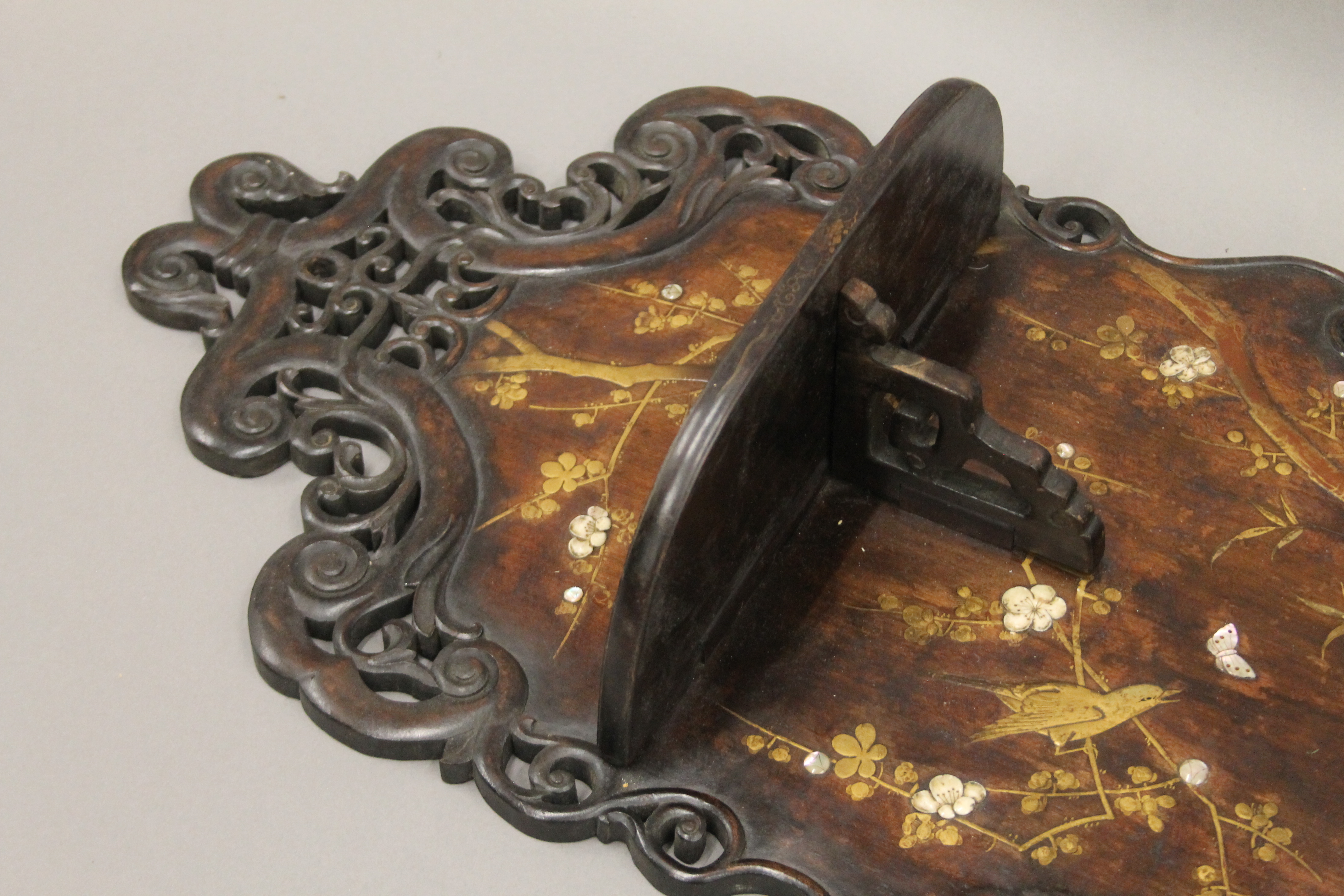 A 19th century shibayama carved wall hanging unit. 75 cm high. - Image 3 of 6