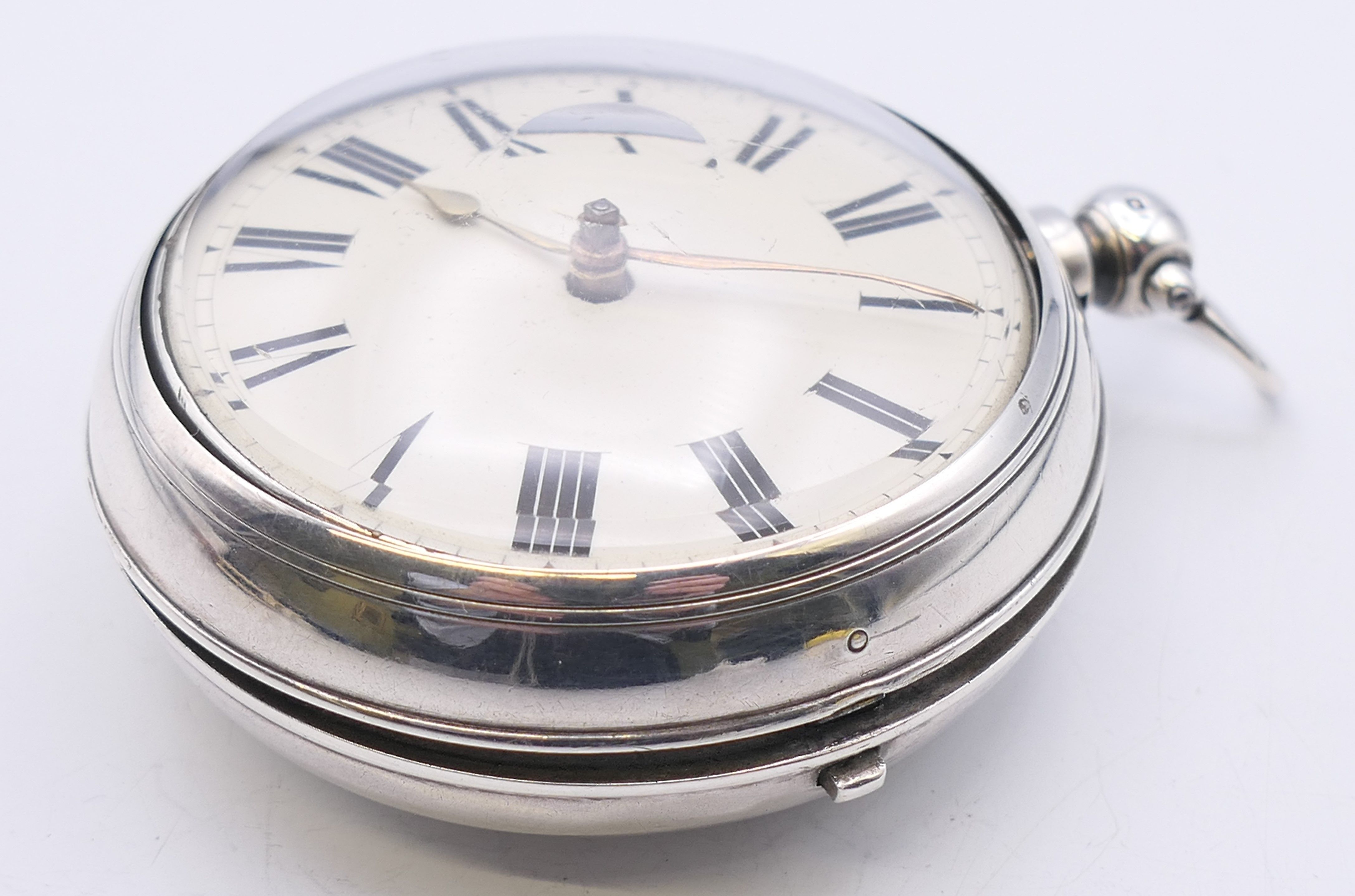 A W Tanner Watchmaker silver pair cased pocket watch, hallmarked Chester 1876, serial number 172. - Image 3 of 10