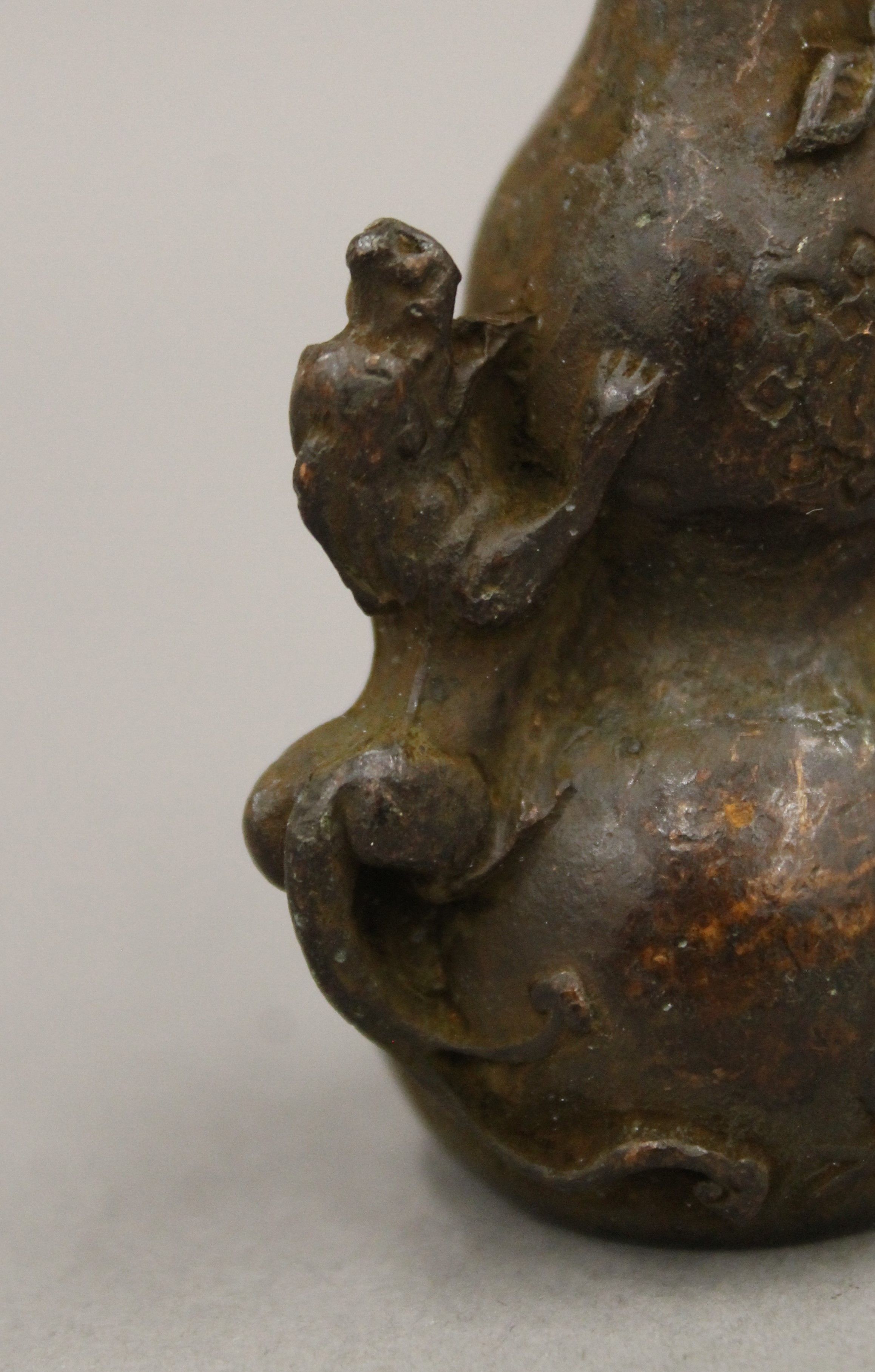 A bronze double gourd. 7 cm high. - Image 3 of 5