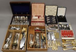 A large quantity of silver plated cutlery, etc.