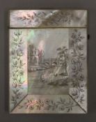 A Victorian carved mother-of-pearl card case. 10 cm high.