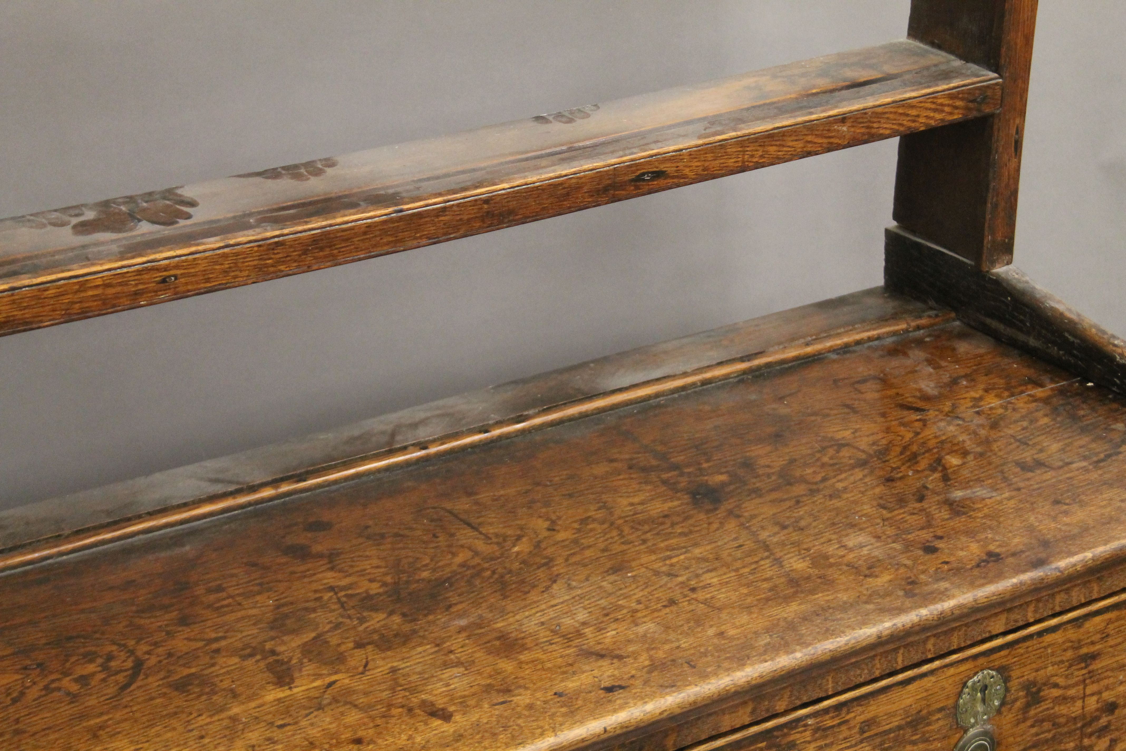 An 18th century oak dresser. 179 cm wide. - Image 8 of 9