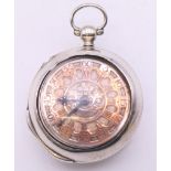 A silver pair cased pocket watch by Wm Barretts of Exeter, hallmarked for London 1783,