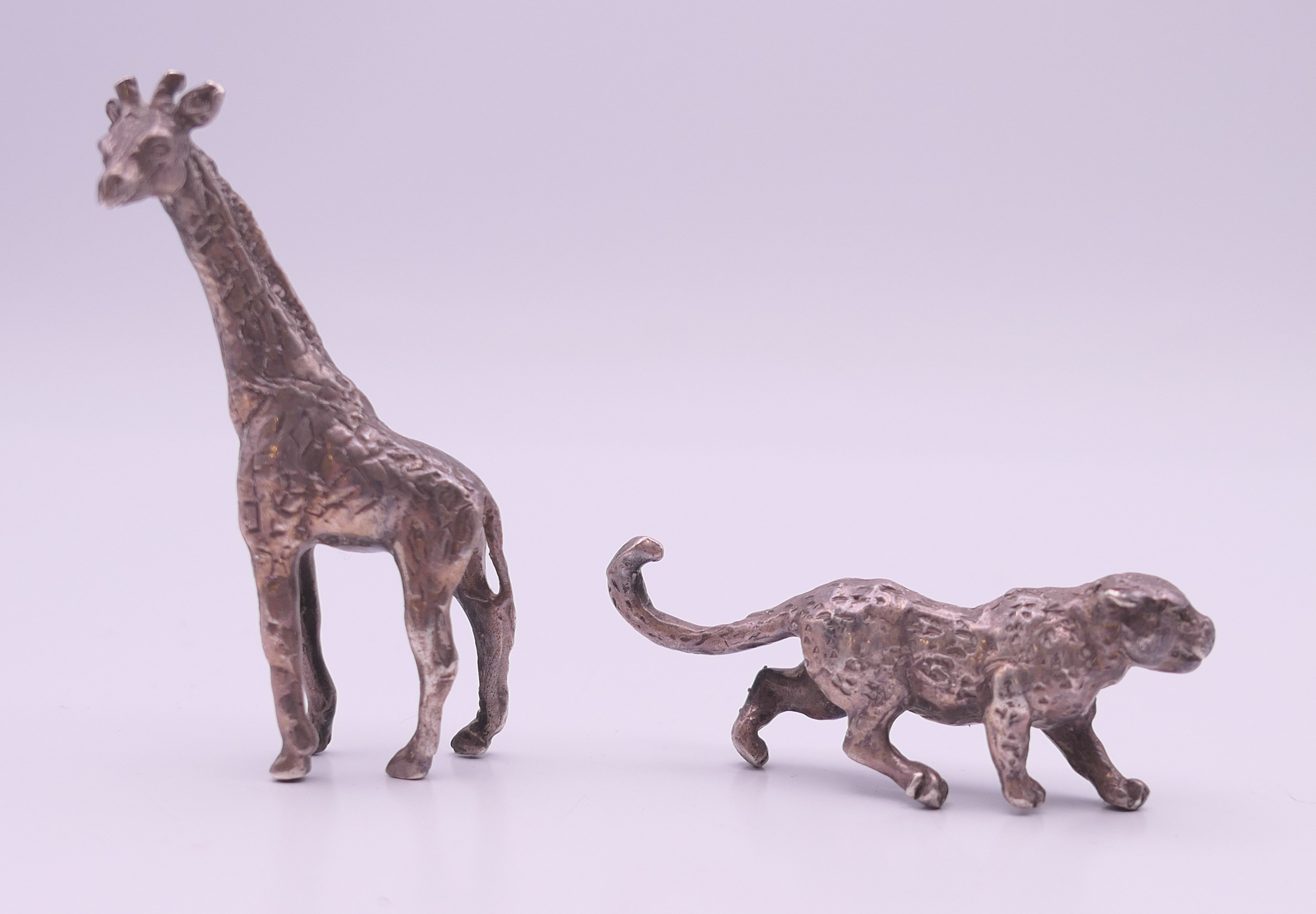 Five Patrick Mavros small silver model animals, three mounted on wooden plinth bases. The largest 8. - Image 12 of 15