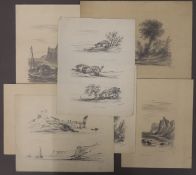 John Wilson Ewbank (1799-1847), a collection of six loose drawings. The largest 22.