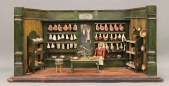 A 19th century Folk Art Butchers Shop diorama. 71 cm wide.