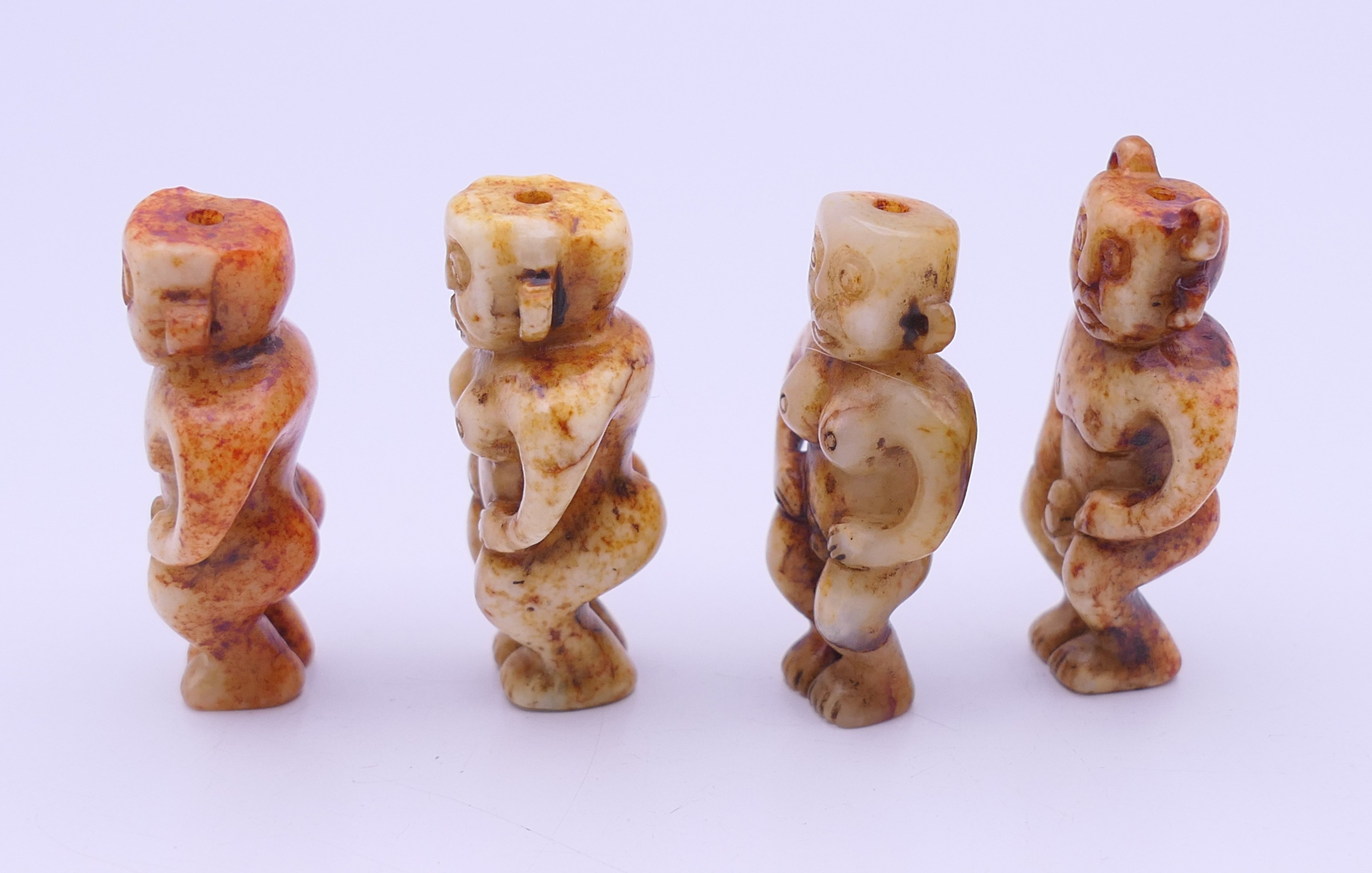 Nine Chinese fertility beads (seven male and two female), Han Dynasty. Each approximately 4 cm high. - Image 17 of 17