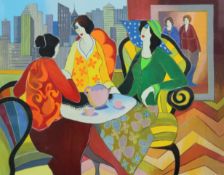 ITZCHAK TARKAY (1935-2012) Israeli, Ladies at Tea, limited edition print, signed, numbered 76/450,