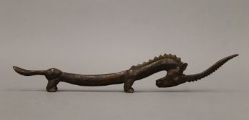 A bronze model of an antelope. 19.5 cm long.