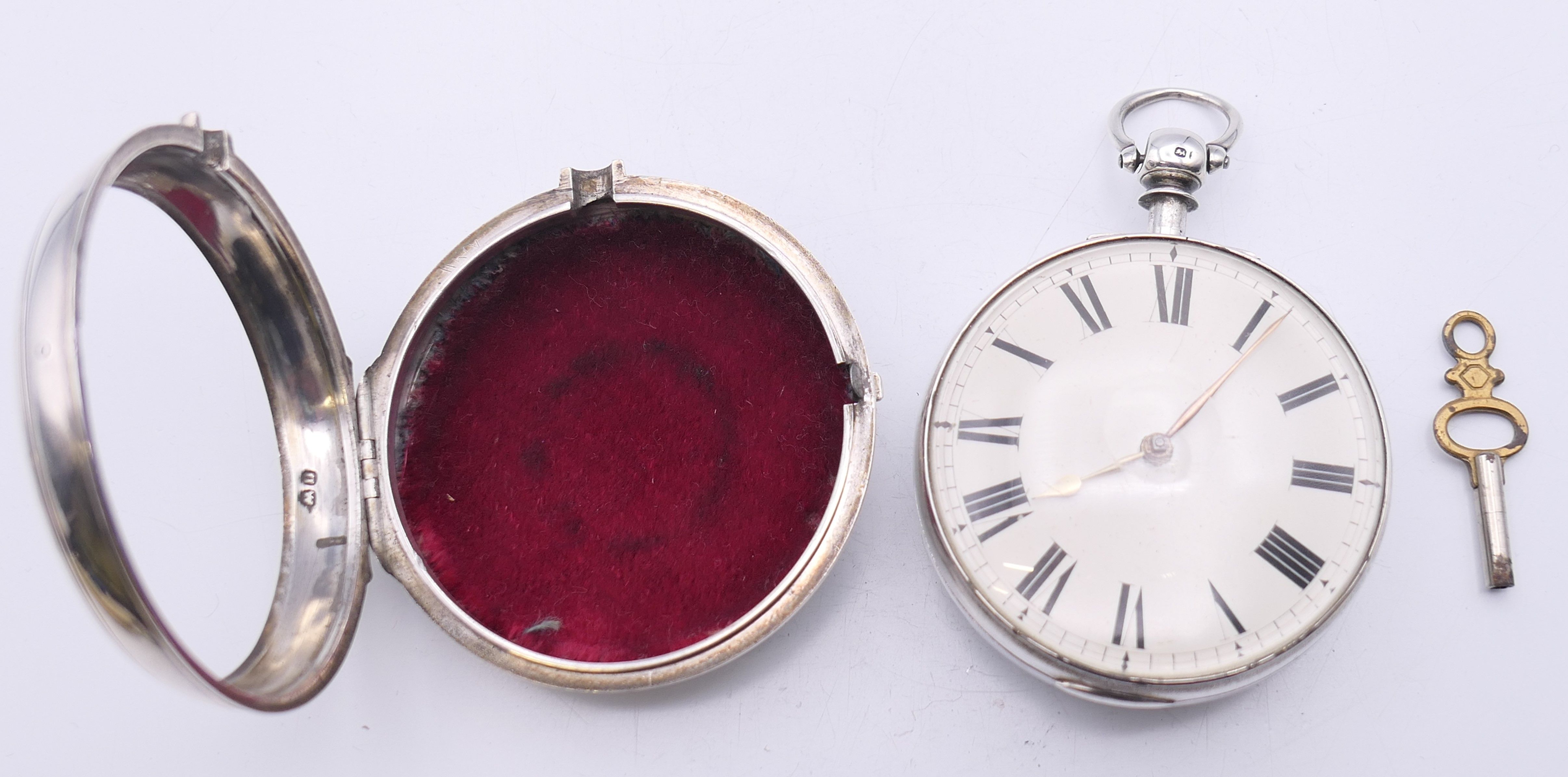 A W Tanner Watchmaker silver pair cased pocket watch, hallmarked Chester 1876, serial number 172. - Image 4 of 10