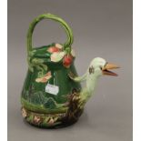 An Austrian porcelain ewer, the sprout formed as a bird's beak. 21 cm high.